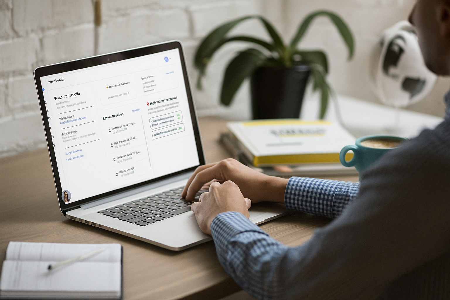 Man and woman looking at laptop